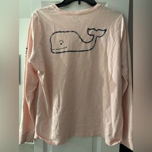 Women’s Vineyard Vines Pink and Navy Longsleeve Whale Shirt